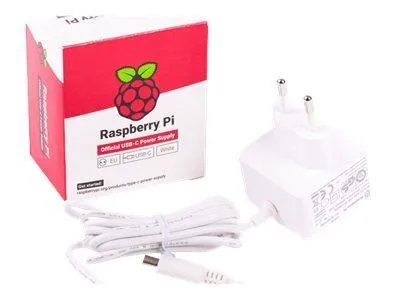 Image de Adaptateur secteur Raspberry original pour PI4 USB C 5.1V 3A blanc