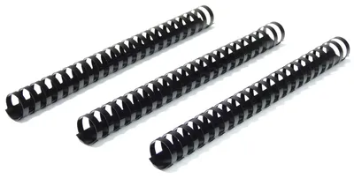 Productafbeelding van Plastic bindruggen, 25 mm, 21 ringen, 200 vel bindcapaciteit, zwart, A4, 30 stuks