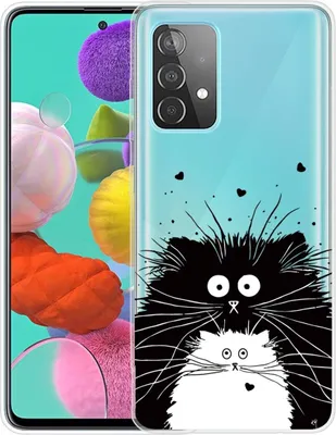 Produktbild von Handyhülle für Samsung Dünn Schutzcase Cover Bumper Schale Transparent, Farbe:Dicke Katze, Modell wählen:Samsung Galaxy A32 5G