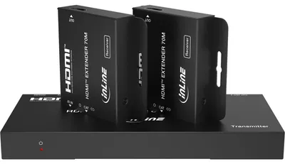 Produktbild von InLine Video Splitter/Extender - 1x2 - Cat.6 - HDMI 4K/30Hz - Set
