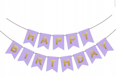 Zdjęcie produktu dla Baner Girlanda urodzinowa Happy Birthday Fioletowy 180 cm