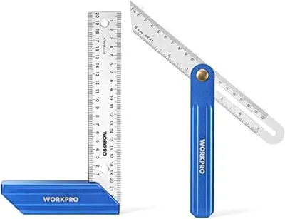 Produktbild von WORKPRO Anschlagwinkel 200mm & T-Schmiege 230mm Set, Verstellbarer Multifunktionswinkel Zimmermannswinkel Winkelschmiege aus Edelstahl, 2-teilig Winkel mit Aluminiumlegierungsgriff