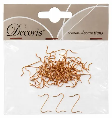 Produktbild von DECORIS Kugelaufhänger S-Haken 50 Stück Metall 3,5cm Kupfer