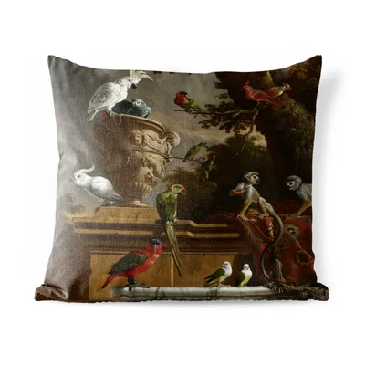 Obrázek produktu pro MuchoWow® Vnější polštář - Zvěřinec - Melchior d'Hondecoeter -45x45 cm- Odolnost proti povětrnostním vlivům - polštář do obývacího pokoje