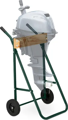 Produktbild von Relaxdays Außenborder Ständer, Lagerung & Transport, Langschaft Außenbordmotor bis 100 kg, Stahl Motorhalter, dunkelgrün