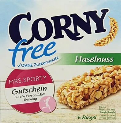 Produktbild von Corny Müsli Riegel Free Haselnuss Vollkorn Cornlakes 10er Pack