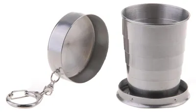 Image de Gobelet à liqueur télescopique en acier inoxydable avec pendentif