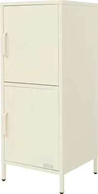 Produktbild von ML-Design Aktenschrank 40x101,5x40 cm Creme aus Stahl Büroschrank mit 2 Türen und verstellbaren Regalböden Aufbewahrungsschrank für Büro Homeoffice