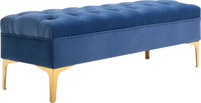 Produktbild von Homcom HOMCOM sofa rozkładana ławka na buty podnoszone nogi aksamitny niebieski 831-163V01