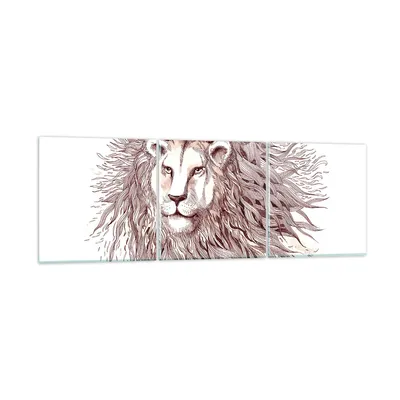 Produktbild von Bilder auf glas - Löwe König Tierwelt Pelz - 150x50cm - Glasbilder - Wandbilder - Kunstdruck - zum Aufhängen bereit - Wanddekoration aus Glas - Glas Bilder - Wandbild auf Glas - GCA150x50-3025