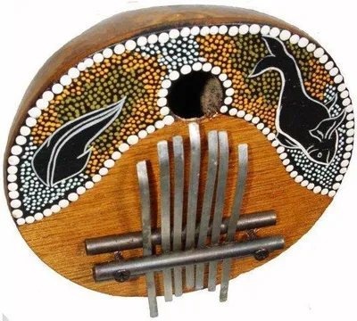 Produktbild von Kalimba aus Kürbis im Etno-Stil, verziert