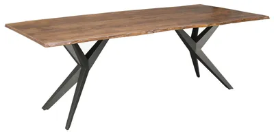 Produktbild von MASSIVMOEBEL24.DE Baumtisch Akazie 140x90x76 natur lackiert Beine anthrazit glänzend FREEFORM 4 #12