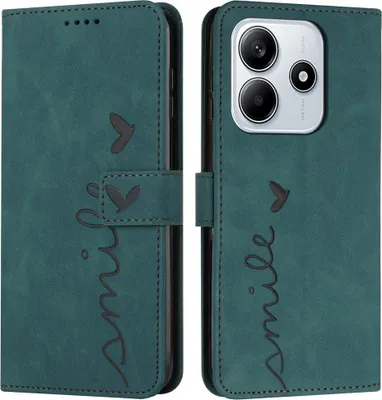 Produktbild von Xiaomi Redmi Note 14 5G Hülle - Coverup Smile Klapphülle - Grün