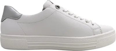Imagen del producto de Zapatos deportivos para mujer, tipo botín con cordones, diseño deportivo, color blanco, para uso casual