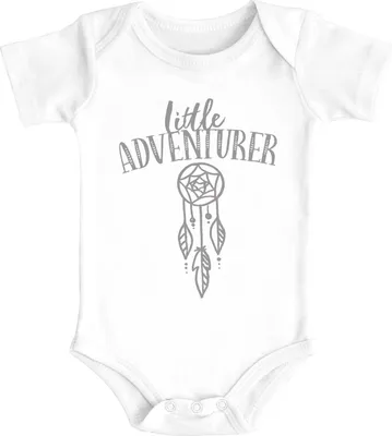 Produktbild von Baby Body für Mädchen Traumfänger Aufschrift little Adventure kurzarm  Baumwolle SpecialMe® weiß 0-3 Monate