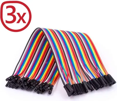 Produktbild von AZ-Delivery Weiteres Zubehör Jumper Wire Kabel 40 STK. je 20 cm F2F Female to Female kompatibel mit Arduino und Raspberry Pi Breadboard, 3x Jumper Wire