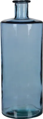 Produktbild von Mica Decorations Guan Glasflasche - H40 x Ø15 cm - Recyceltes Glas - Blau