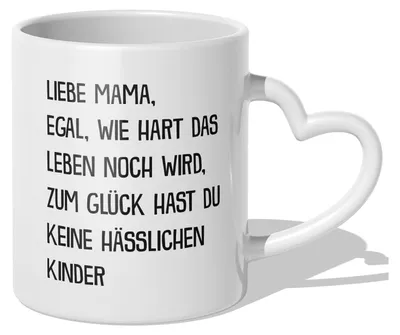 Produktbild von 22Feels Mama Geschenk Muttertag Mutter Tasse Geburtstag Kaffeetasse Frauen Weihnachten Haferl Von Sohn Tochter (Herzhenkel Weiss)