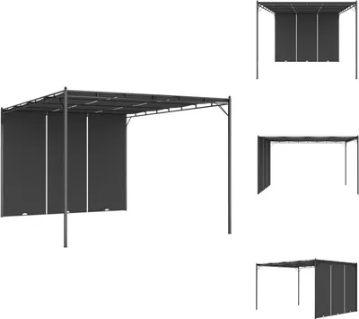 Produktbild von vidaXL Gartenpavillon mit Seitenvorhang 4x3x2,25 m Anthrazit -  Pavillons & Partyzelte