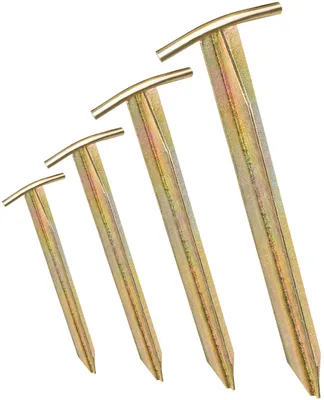 Immagine prodotto di 8 picchetti per tende - Lunghezza: 30 cm, Larghezza: 2,5 cm - Profilo a T | Picchetti | Pali a spirale | Ancoraggi per il terreno in acciaio zincato per fissaggio e stabilizzazione (8)