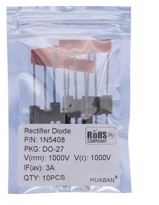 Obrázok produktu pre Usmerňovacia dióda, 10 kusov, 3A, 1000V, typ DO-201AD (DO-27)