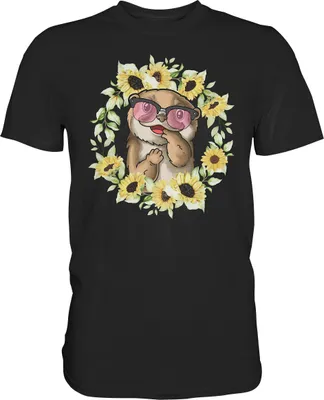 Produktbild von Otter Sonnenblumen Shirt Gärtner Sommer Garten Motiv – Black / XL