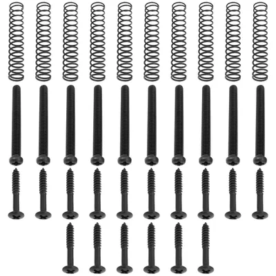 Image de Lot de 36 vis et ressorts pour micros humbucker de guitare, de couleur noire