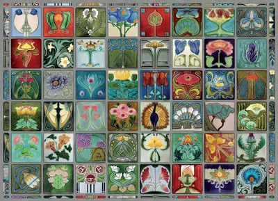 Produktbild von Cobble Hill Art Nouveau Tiles, 1000 Stück(e)