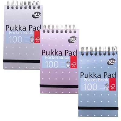 Obrázek produktu pro Spirálový blok "Metallic Pocket Book", mix, A7, linkovaný, 50 listů, PUKKA PAD 6254-MET