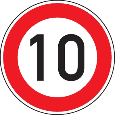 Produktbild von Verkehrszeichen Zulässige Höchstgeschwindigkeit 10, Nr.274-10, Aluminium RA0,...