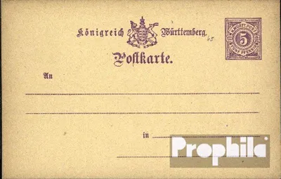 Produktbild von Belege Ganzsachen Württemberg 1882 P26a I Amtliche Postkarte  Ziffer