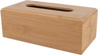 Productafbeelding van Papierafvalbak van hout, beige, 23 x 12 x 8,5 cm