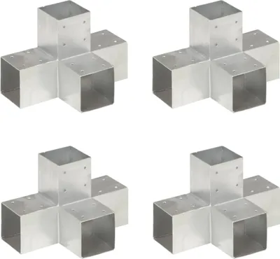 Produktbild von Pfostenverbinder 4 Stk. X-Form Verzinktes Metall 91 x 91 mm
