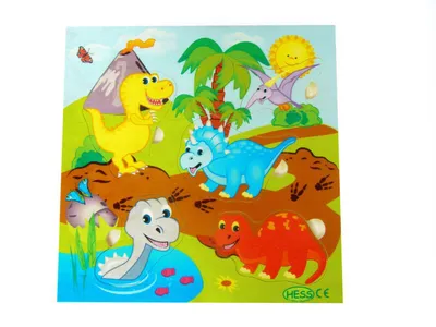 Produktbild von Holzspielzeug Griffpuzzle Dinosaurier BxLxH 245x10x245mm NEU