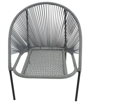 Image de Lindos Chaise longue avec coussin, empilable, noir, gris.