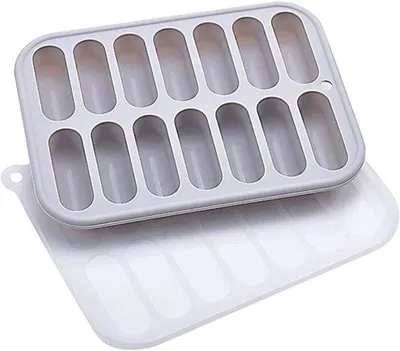Produktbild von VHV - Eiswürfelform - Silikonform für Würstchen - mit Deckel - für Whisky, Cocktails, Eiskaffee und Partys