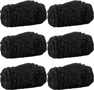 Produktbild von vidaXL Wohndecken 6 pcs Schwarz 270 x 240 cm Fleece