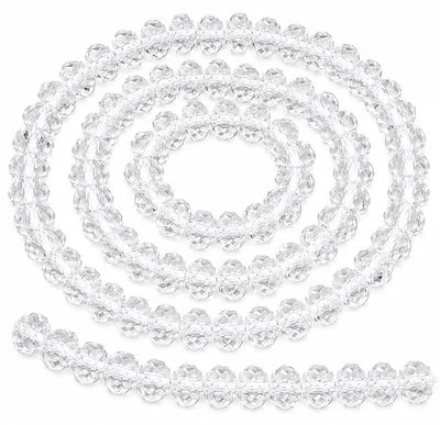 Produktbild von Tschechische Glasrondellen - 65 Stück facettiert - Schmuckherstellung - 8x6 mm Crystal Klar