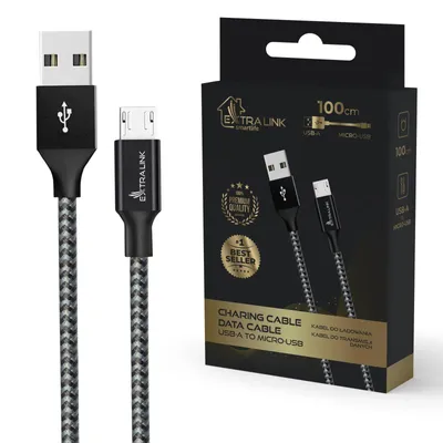 Produktbild von Extralink USB-A auf Micro USB Kabel 1m Ladekabel Datenkabel