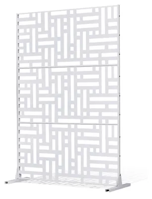 Image de Paravent métallique pour l'intimité - 120 x 50,8 x 193 cm - Blanc - Cloison pour jardin, balcon