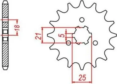 Zdjęcie produktu dla Zębatka 15 Z skok 50 do KAWASAKI GPZ 250 napęd pasowy 1983 przednia zębatka