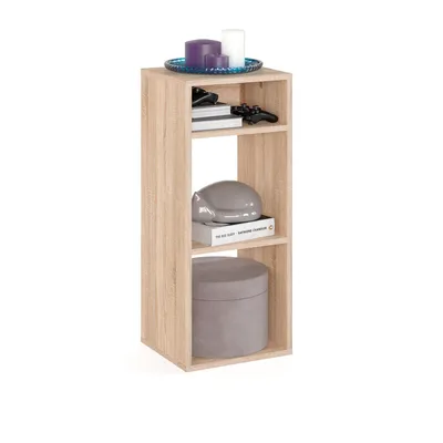 Produktbild von KOMTO Regal Bücherregal Klein Standregal Würfelregal Büroregal Bücherschrank RIM2 für Kinderzimmer Regal Wohnzimmer 33,8 х 30,7 х 80,4 cm Sonoma