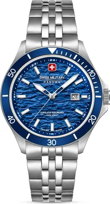 Produktbild von SWISS MILITARY HANOWA Herrenuhr Quarzuhr silber / blau onesize Herren 42 mm SMWGH0006701, SMWGH0006702, SMWGH0006703, SMWGH0006704