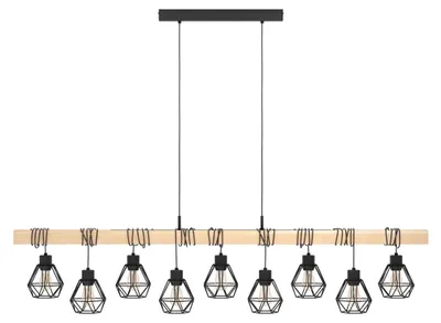 Produktbild von EGLO TOWNSHEND 5, Schwarz, Braun, Stahl, Holz, Universal, IP20, I, E27