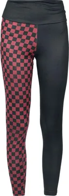 Produktbild von RED by EMP Damen schwarze Leggings mit Schachbrettmuster L