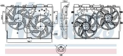 Produktbild von NISSENS 850005 Kühlerlüfter vorne