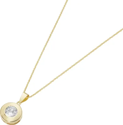 Produktbild von Karat Halskette mit Anhänger Damen Zirkonia 375er Gelbgold 99066640450