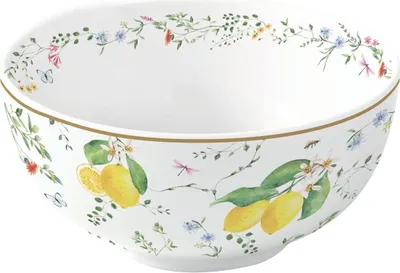 Produktbild von Dessertschale FLEURS ET CITRONS Zitronen D. 12cm aus Porzellan Easy Life