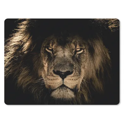 Produktbild von MuchoWow® Mauspad Mousepad Löwe - Tiere - Schwarz - Porträt 40x30 cm - Mousepads - Maus Mat - Pad - Mausunterlage - Anti Rutsch