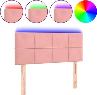 Produktbild von vidaXL LED Kopfteil Rosa 100x5x78/88 cm Samt